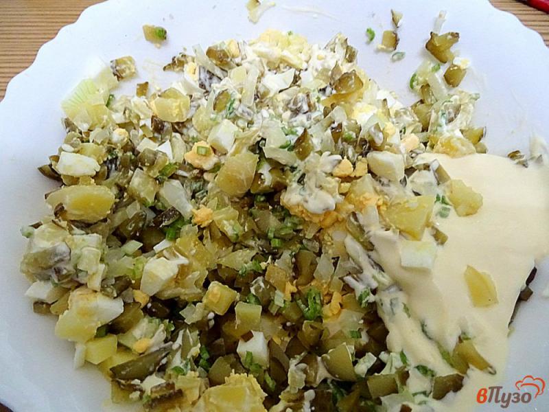 Фото приготовление рецепта: Картофельный салат с сельдереем шаг №6