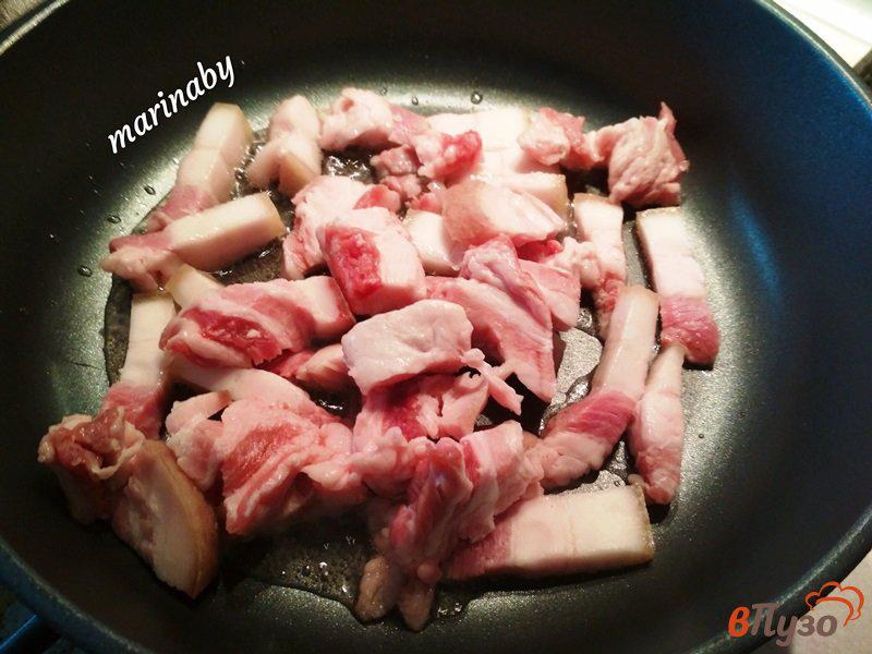 Фото приготовление рецепта: Поджарка из свинины с зеленым луком и молодым картофелем шаг №3