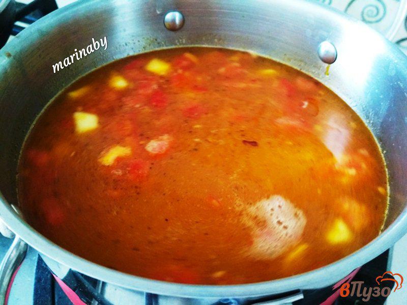 Фото приготовление рецепта: Суп с фрикадельками и овощами шаг №11