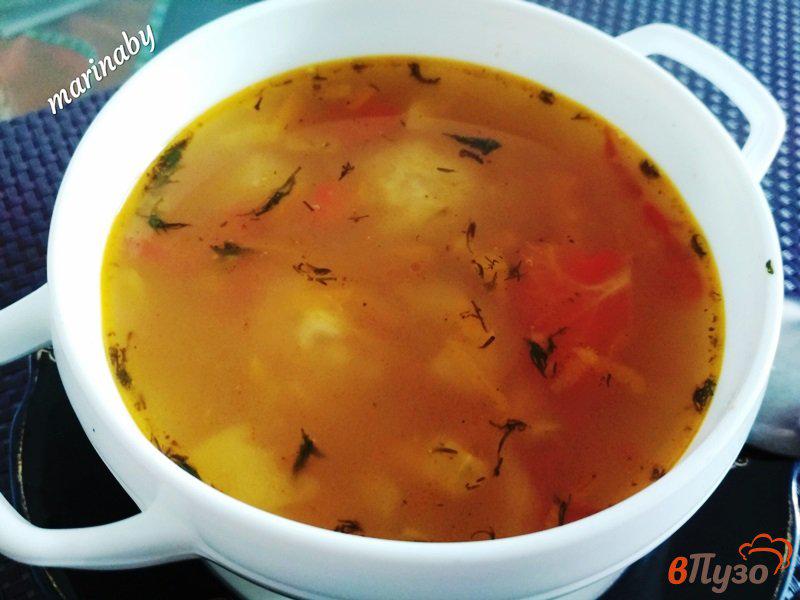 Фото приготовление рецепта: Суп с фрикадельками и овощами шаг №14