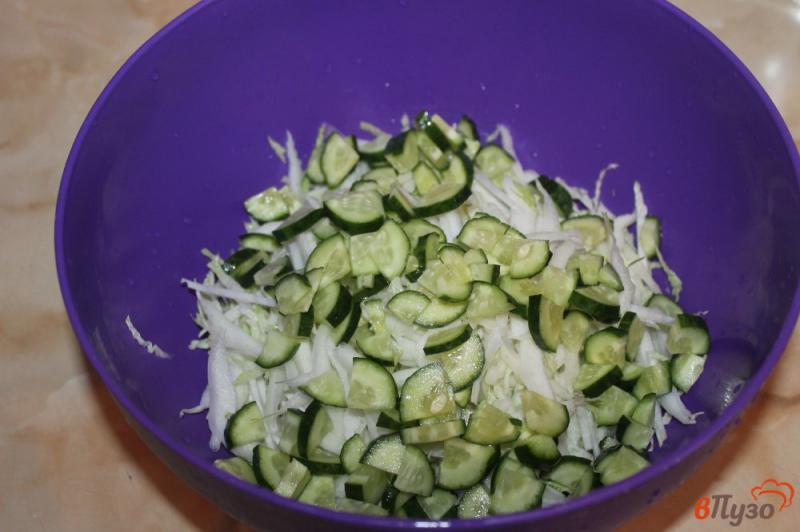 Фото приготовление рецепта: Салат из пекинской капусты, моркови и огурца шаг №2