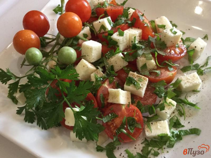 Фото приготовление рецепта: Салат из помидоров и брынзы шаг №7