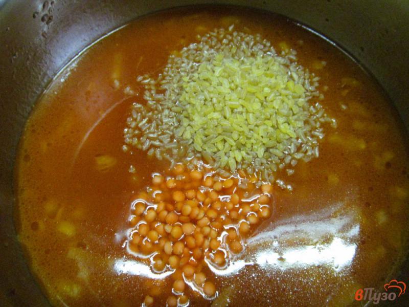 Фото приготовление рецепта: Турецкий суп из чечевицы с булгуром шаг №5
