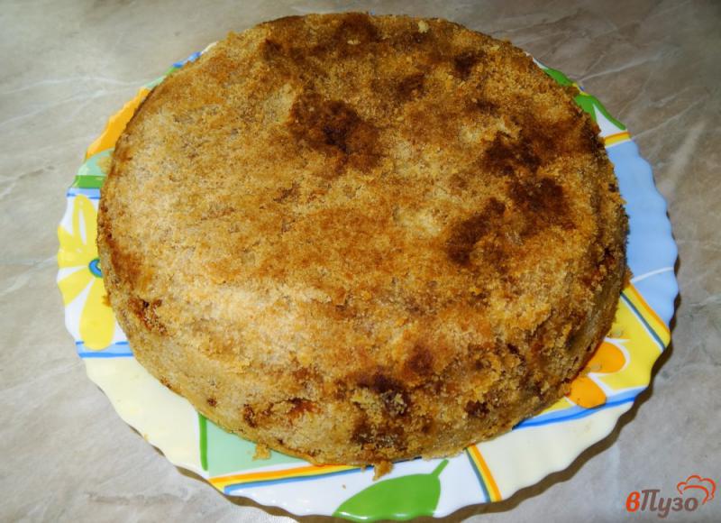 Фото приготовление рецепта: Постный яблочный насыпной пирог шаг №11