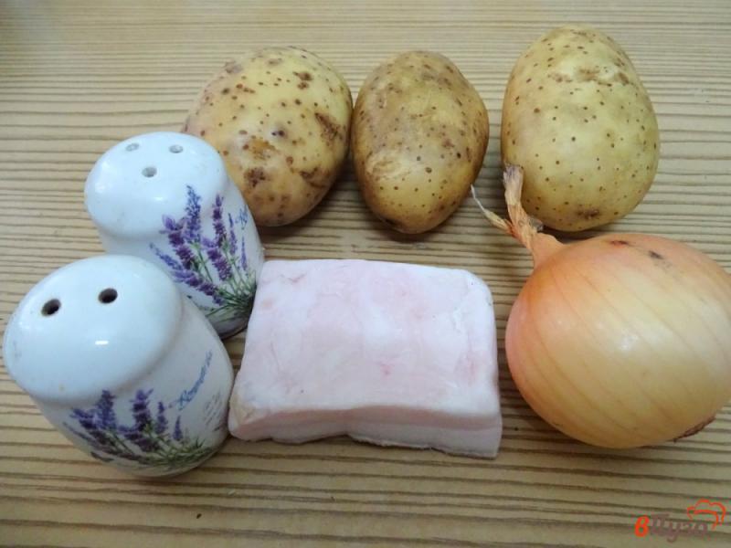Фото приготовление рецепта: Картофель запеченный с салом и луком шаг №1