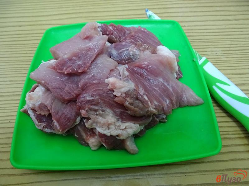 Фото приготовление рецепта: Свинина тушёная с овощами шаг №3