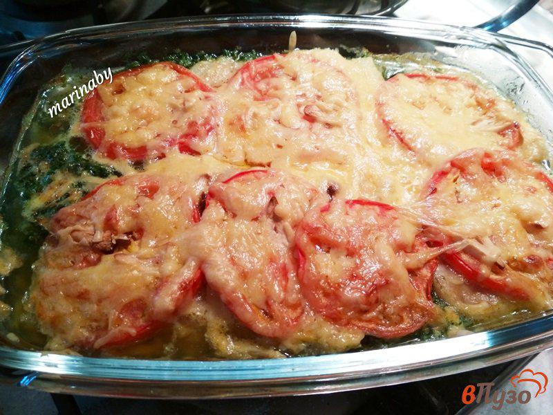 Фото приготовление рецепта: Запеченное филе хека в шпинатном соусе шаг №8