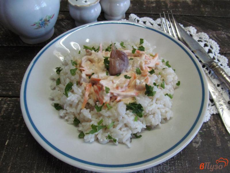 Фото приготовление рецепта: Куриный салат с рисом шаг №7