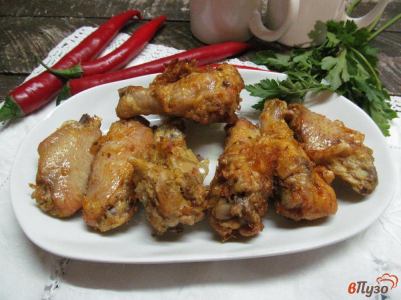 Фото приготовление рецепта: Куриные крылья в панировке шаг №9