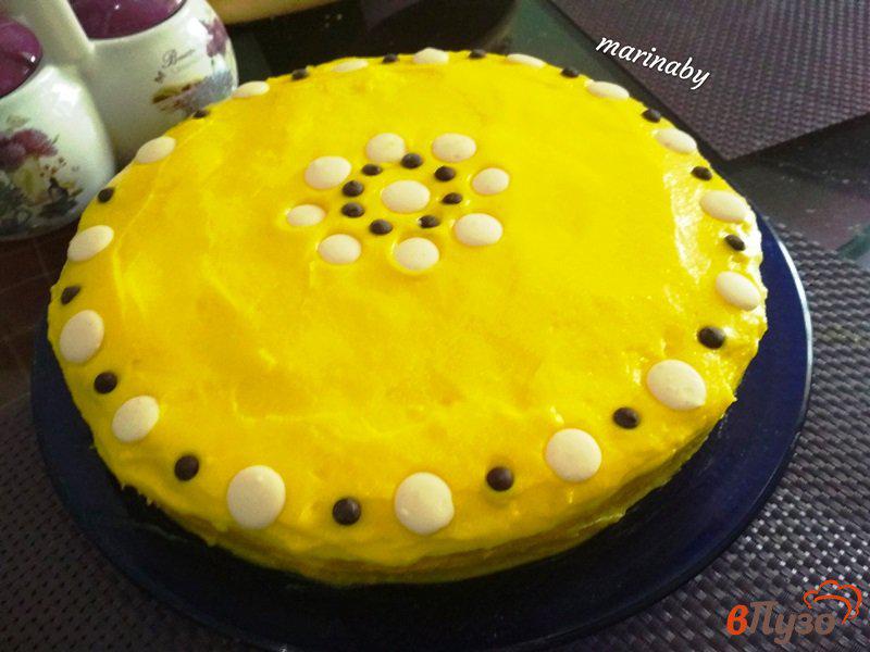 Фото приготовление рецепта: Торт апельсиновый  с кремом Патисьер шаг №14