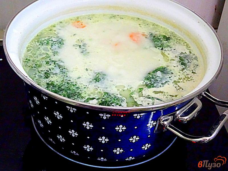 Фото приготовление рецепта: Суп со свининой, шпинатом и сливками шаг №6