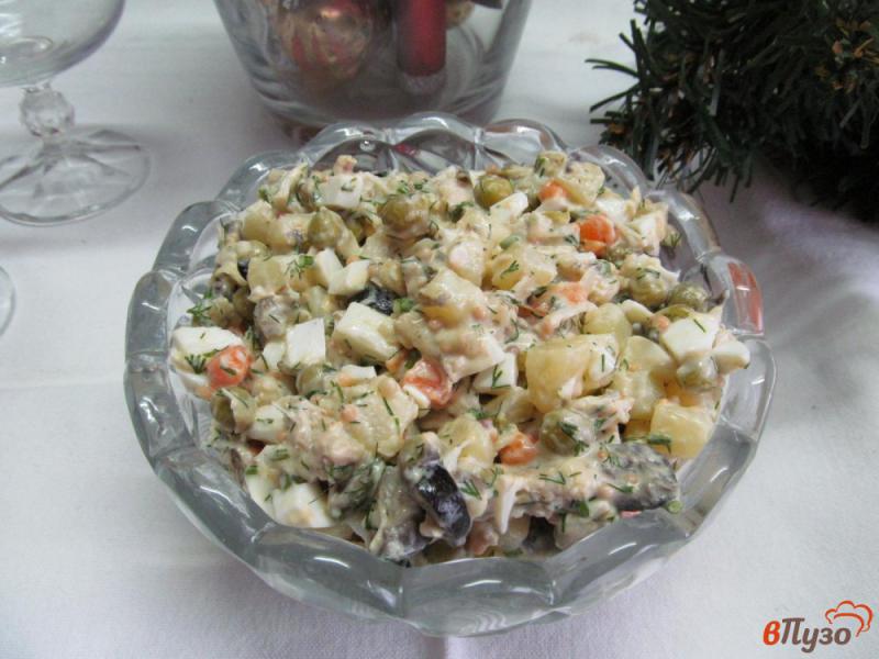 Фото приготовление рецепта: Овощной салат с куриным мясом шаг №10
