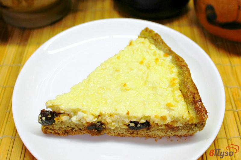 Фото приготовление рецепта: Творожный пирог со сладкой вишней шаг №8