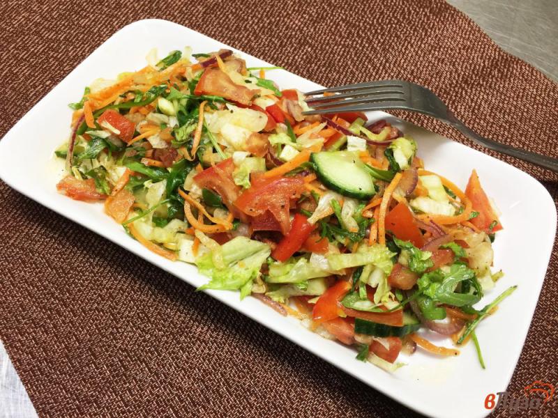 Фото приготовление рецепта: Овощной салат с морковью по - корейски шаг №7