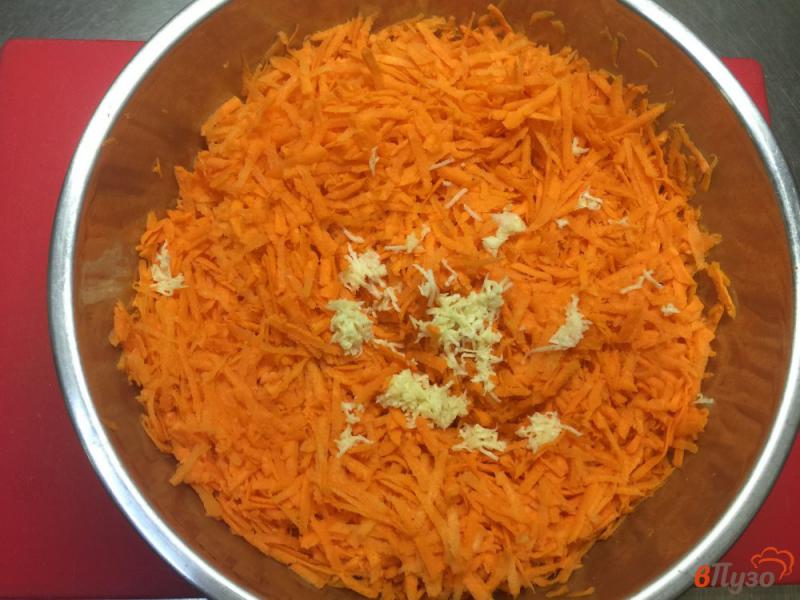 Фото приготовление рецепта: Салат из свежей моркови с чесноком и французской горчицей шаг №2