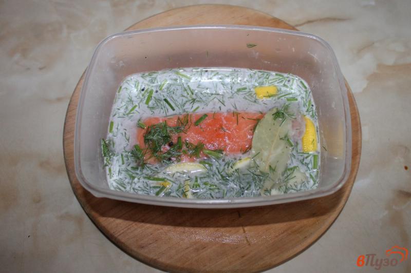 Фото приготовление рецепта: Засолка лосося мокрым способом шаг №5