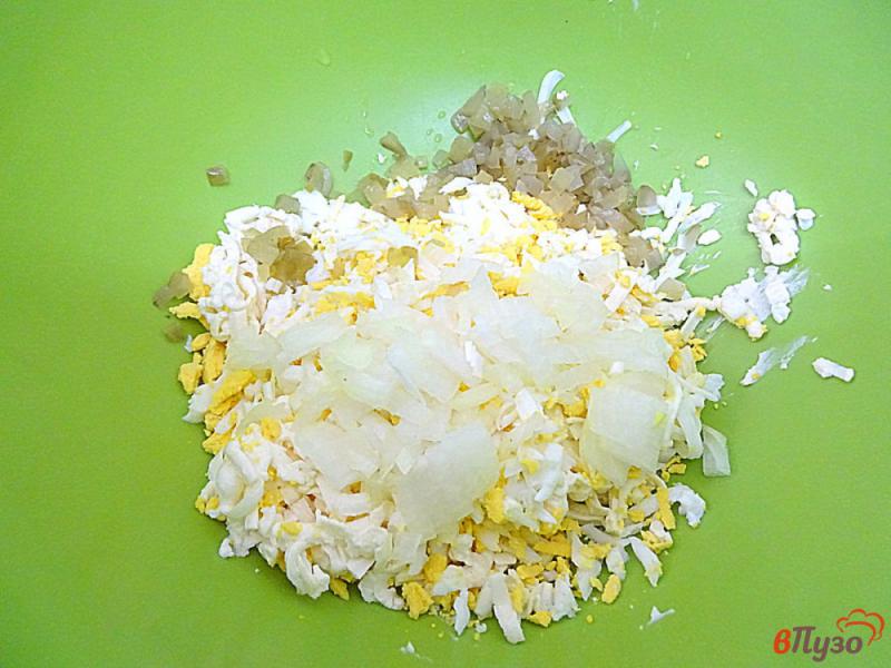 Фото приготовление рецепта: Канапе с яичным салатом шаг №5