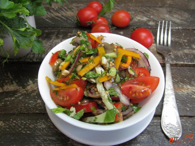Фото приготовление рецепта: Овощной салат с тыквой и шампиньоном шаг №8