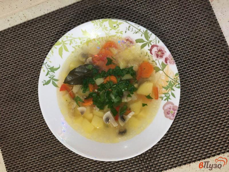 Фото приготовление рецепта: Овощной суп на курином бульоне шаг №4