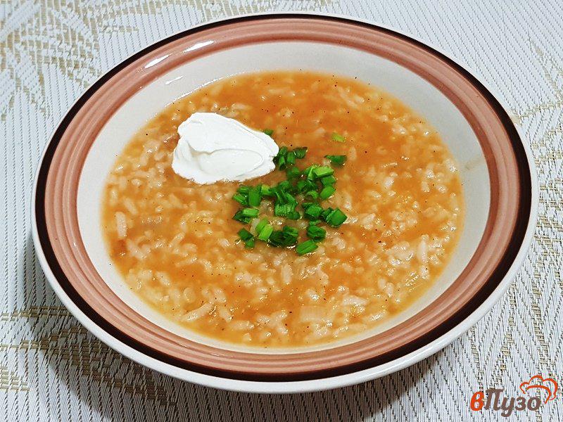 Фото приготовление рецепта: Томатный суп с рисом и овощами шаг №10