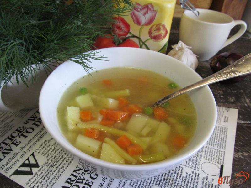 Фото приготовление рецепта: Овощной постный суп с рисом шаг №6