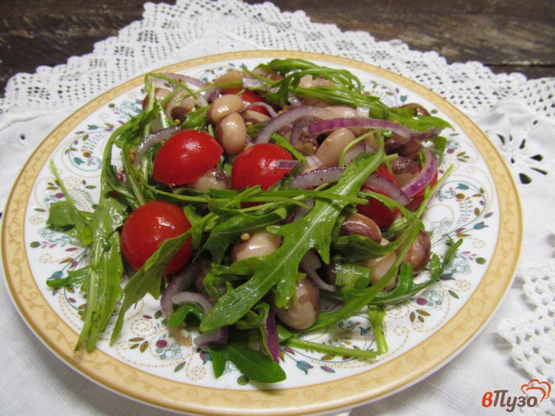 Фото приготовление рецепта: Салат из фасоли с помидором черри шаг №7
