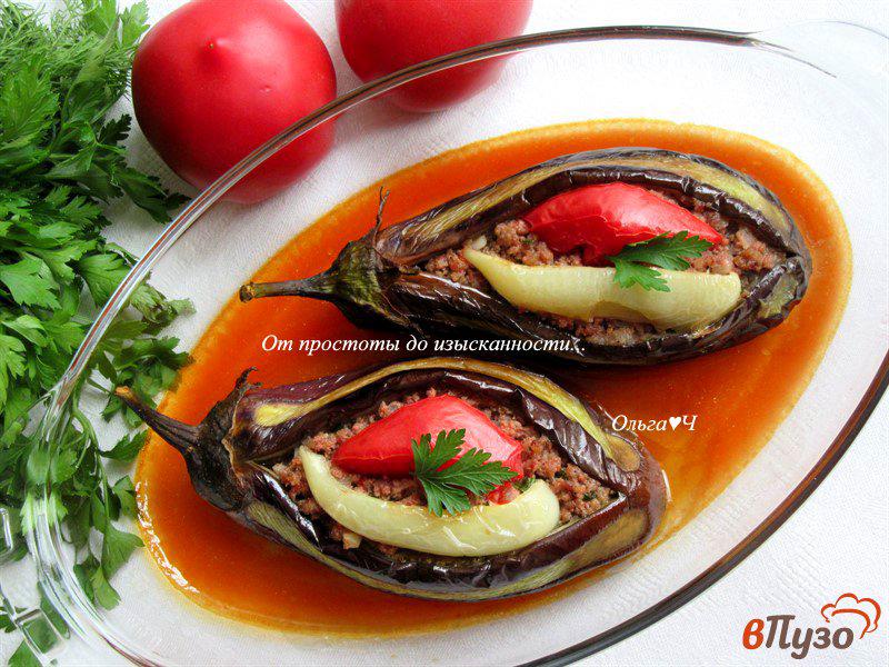 Фото приготовление рецепта: Карныярык - фаршированные баклажаны по-турецки шаг №7