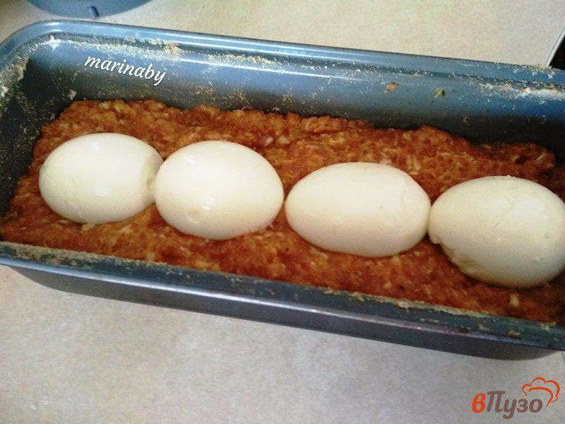 Фото приготовление рецепта: Мясной хлеб (клопс) с яйцом шаг №5