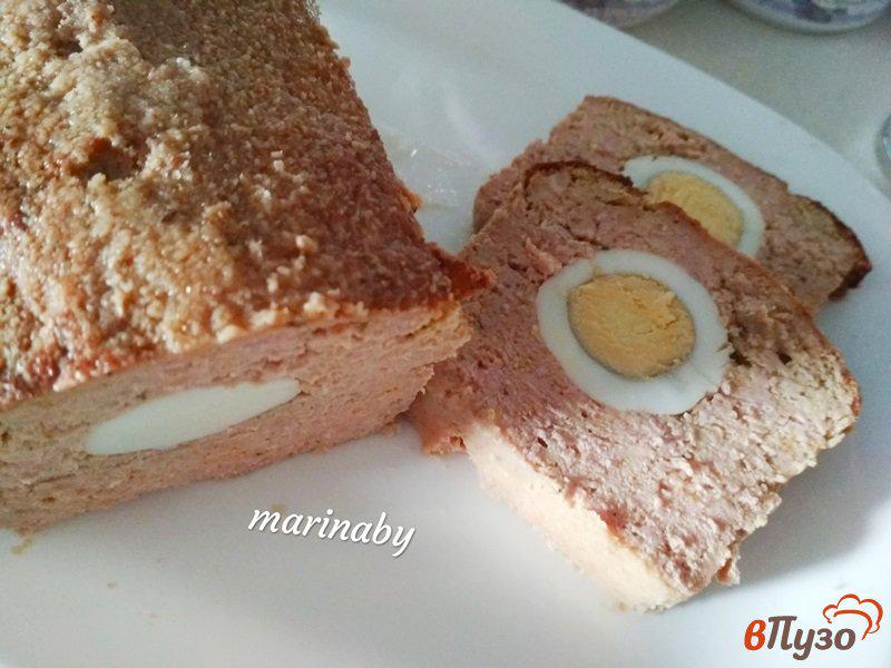 Фото приготовление рецепта: Мясной хлеб (клопс) с яйцом шаг №10