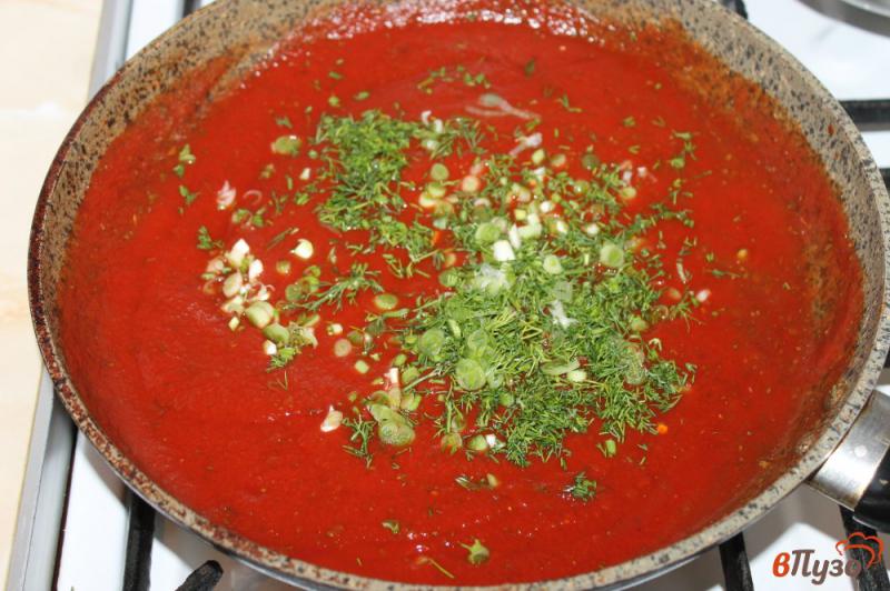 Фото приготовление рецепта: Каннеллони с фаршем под томатным соусом шаг №5