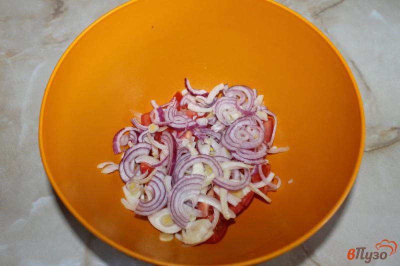 Фото приготовление рецепта: Салат из редиса и помидор шаг №2
