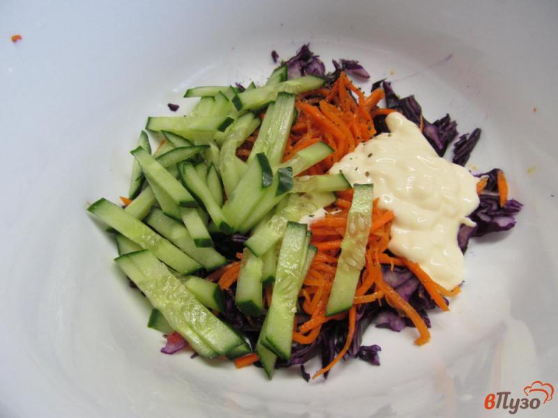 Фото приготовление рецепта: Салат из краснокочанной капусты с морковью по-корейски шаг №3