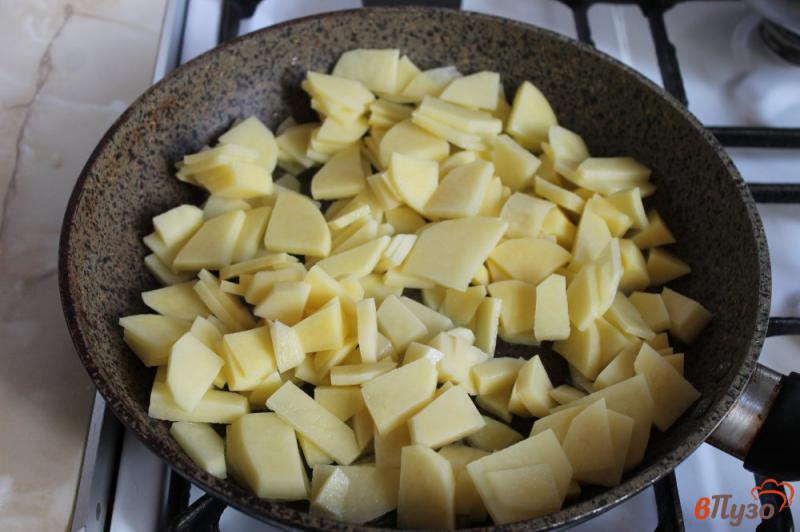 Фото приготовление рецепта: Картофель с грибами и луком под сыром шаг №2