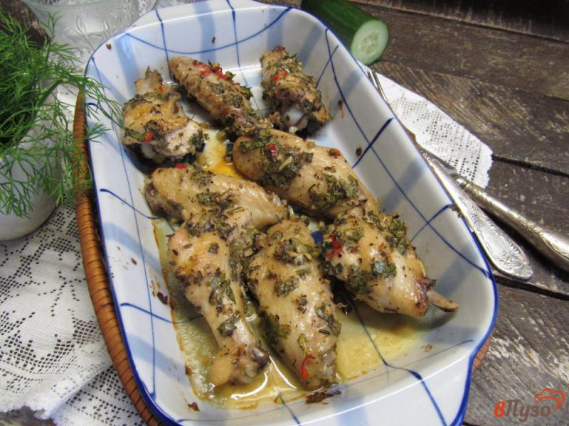 Фото приготовление рецепта: Куриные крылья в бразильском маринаде шаг №9
