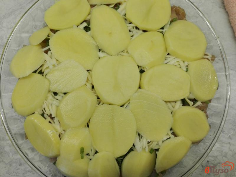 Фото приготовление рецепта: Картофельная запеканка с курицей шаг №11