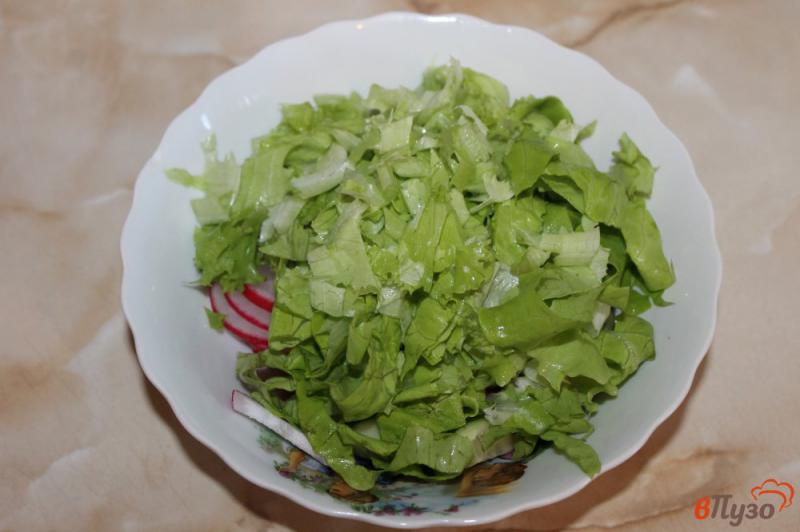 Фото приготовление рецепта: Салат из огурца и редиса шаг №3