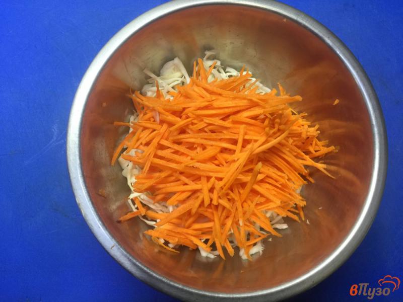 Фото приготовление рецепта: Салат из капусты с болгарским перцем и морковью шаг №2