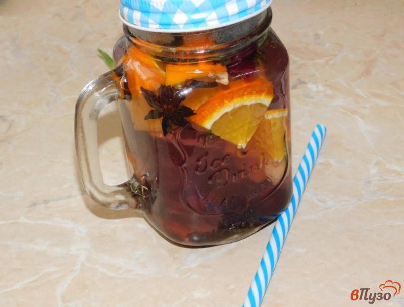 Фото приготовление рецепта: Домашний пряный чай с ягодами шаг №5