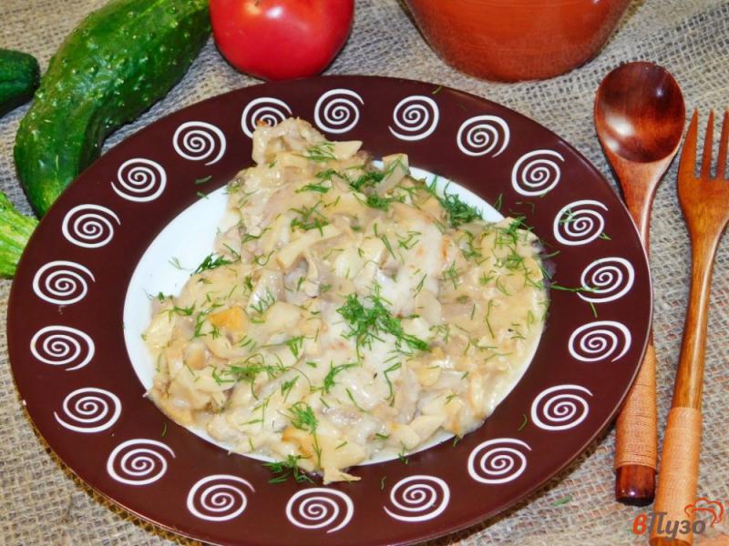 Фото приготовление рецепта: Свинина в сливочно-грибном соусе шаг №5