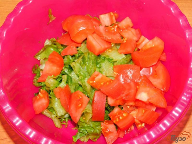 Фото приготовление рецепта: Салат с яблоками, помидорами и зеленью шаг №2
