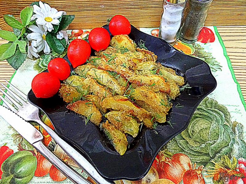 Фото приготовление рецепта: Картофель запеченный в сухарях шаг №5