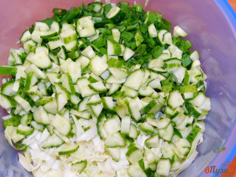 Фото приготовление рецепта: Зеленый овощной салат шаг №3