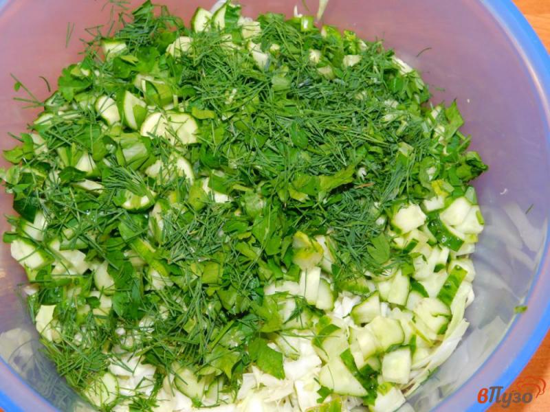 Фото приготовление рецепта: Зеленый овощной салат шаг №4