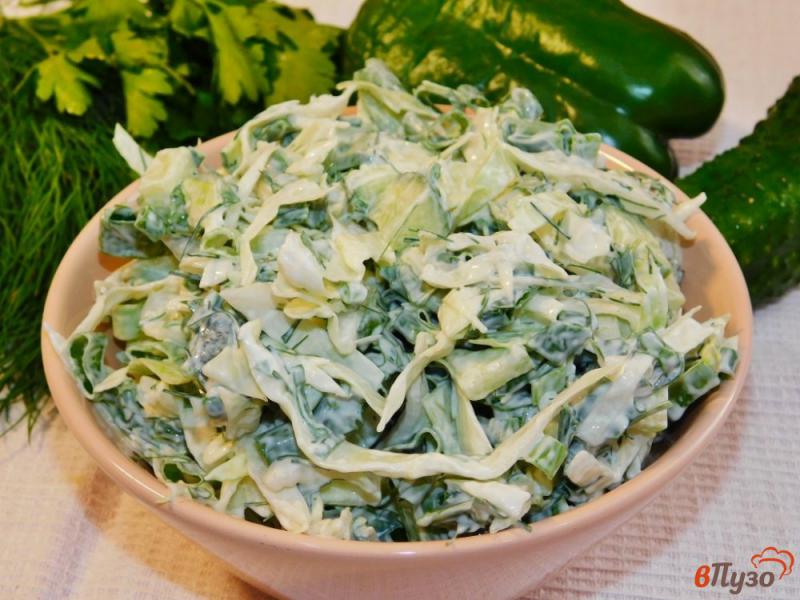 Фото приготовление рецепта: Зеленый овощной салат шаг №5