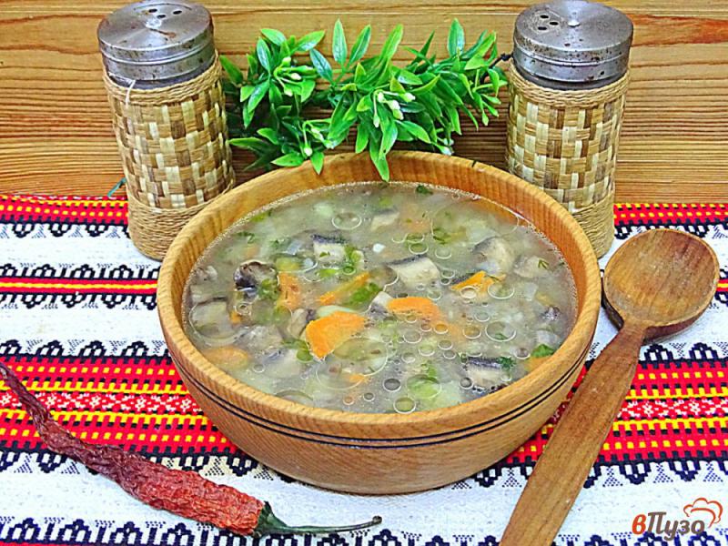 Фото приготовление рецепта: Суп гречневый с грибами шаг №10