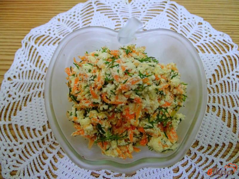 Фото приготовление рецепта: Салат с творогом и морковью шаг №6