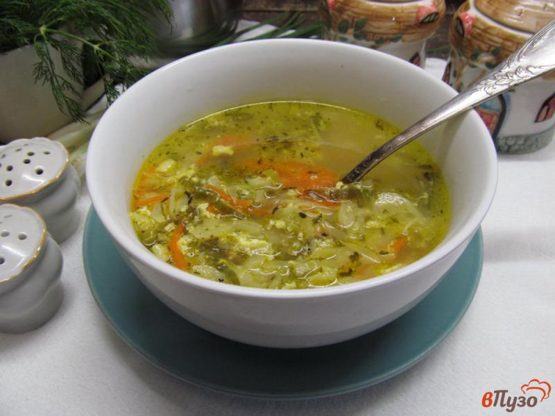 Фото приготовление рецепта: Луковый суп с молодой капустой и яйцом шаг №6