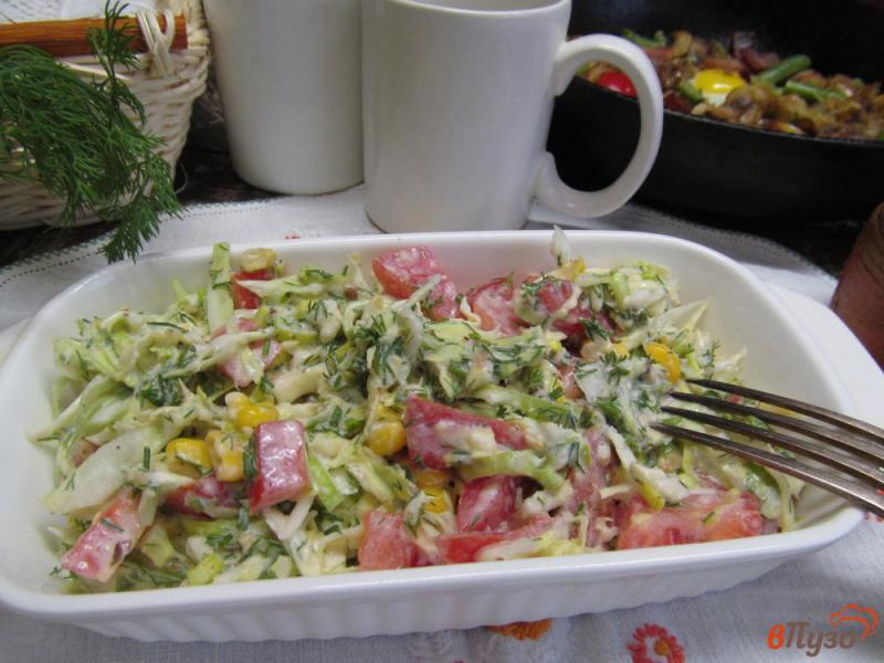 Фото приготовление рецепта: Овощной салат в хреновой заправке шаг №4