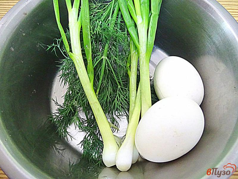 Фото приготовление рецепта: Лаваш с колбасой, сыром, луком и яйцами шаг №1