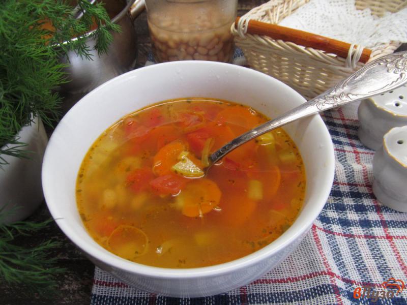 Фото приготовление рецепта: Овощной суп с фасолью шаг №5